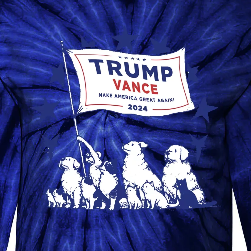 Cats And Dogs For Trump Vance Tie-Dye Long Sleeve Shirt