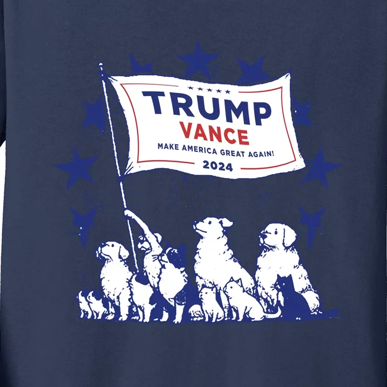 Cats And Dogs For Trump Vance Kids Long Sleeve Shirt