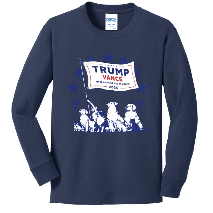 Cats And Dogs For Trump Vance Kids Long Sleeve Shirt