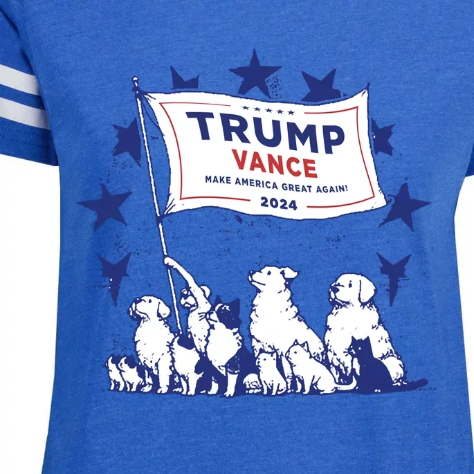 Cats And Dogs For Trump Vance Enza Ladies Jersey Football T-Shirt