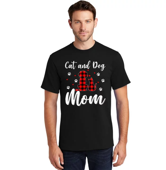 Cats And Dogs Mom Mothers Day Puppy Pets Animals Lover Tall T-Shirt