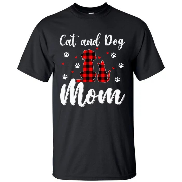 Cats And Dogs Mom Mothers Day Puppy Pets Animals Lover Tall T-Shirt