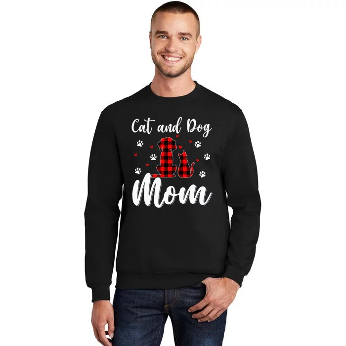 Cats And Dogs Mom Mothers Day Puppy Pets Animals Lover Tall Sweatshirt