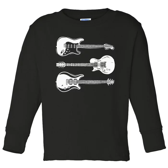 Cool Artistic Design For Guitar Players & Guitarists Unique Toddler Long Sleeve Shirt