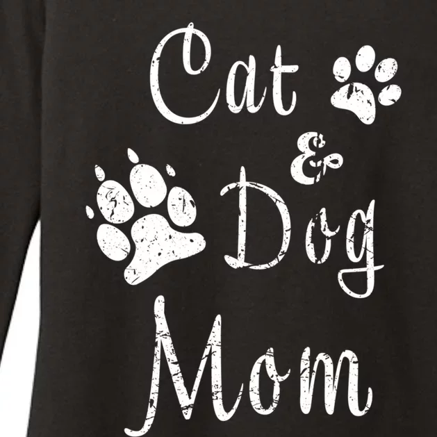 Cat And Dog Mom Kitten And Puppy Mama Kitty And Pup Mother Great Gift Womens CVC Long Sleeve Shirt