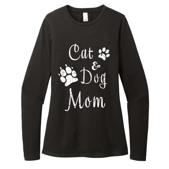 Cat And Dog Mom Kitten And Puppy Mama Kitty And Pup Mother Great Gift Womens CVC Long Sleeve Shirt