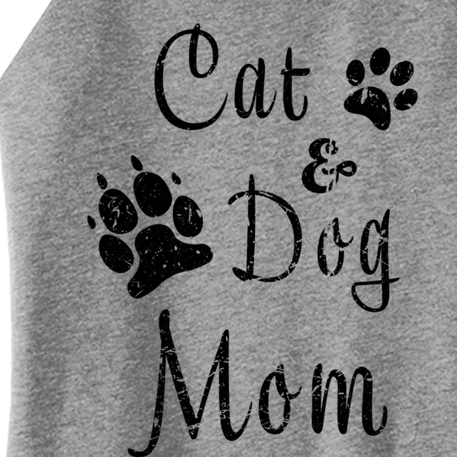 Cat And Dog Mom Kitten And Puppy Mama Kitty And Pup Mother Great Gift Women’s Perfect Tri Rocker Tank