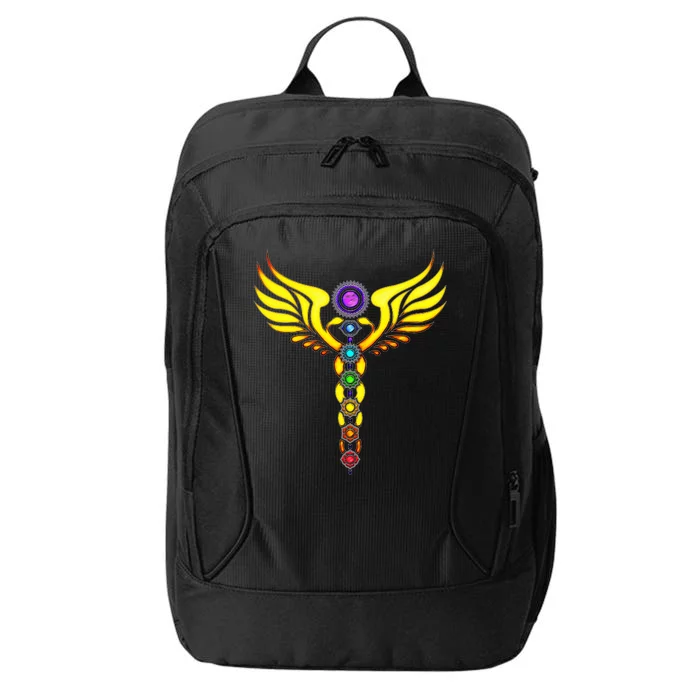 Caduceus With 7 Chakras City Backpack