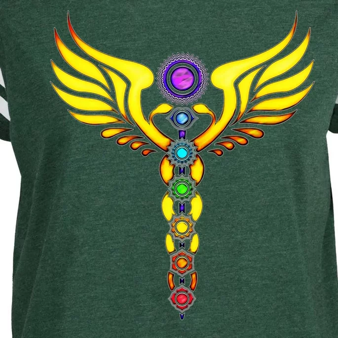 Caduceus With 7 Chakras Enza Ladies Jersey Football T-Shirt