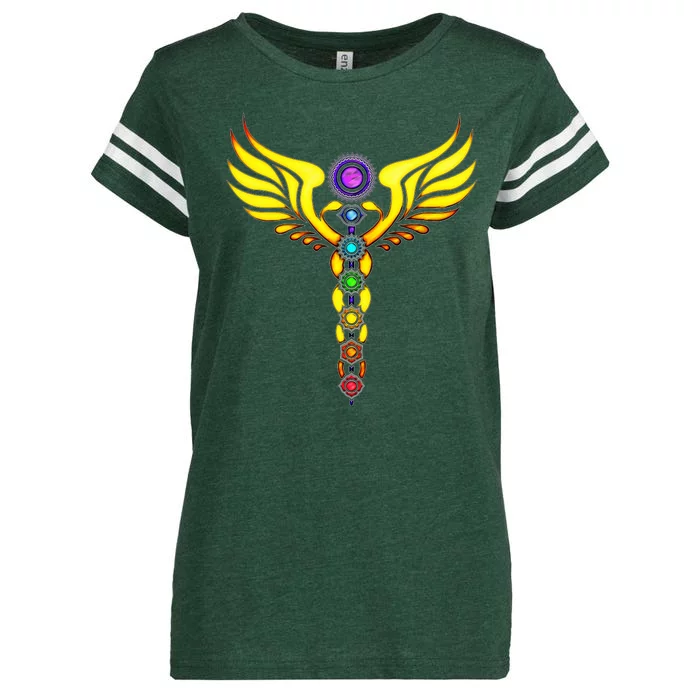 Caduceus With 7 Chakras Enza Ladies Jersey Football T-Shirt