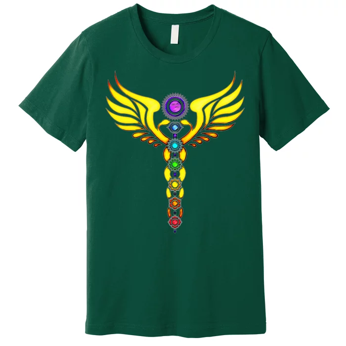 Caduceus With 7 Chakras Premium T-Shirt