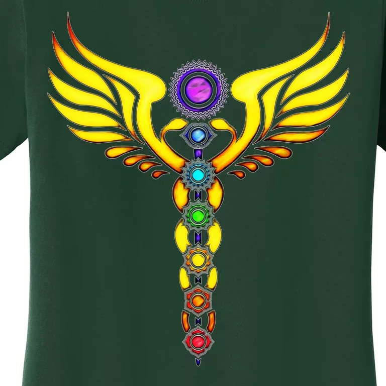 Caduceus With 7 Chakras Women's T-Shirt