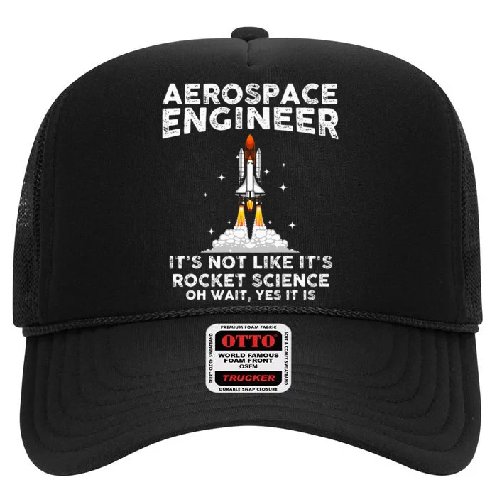 Cool Aerospace Engineer For Women Rocket Scientist Space High Crown Mesh Trucker Hat