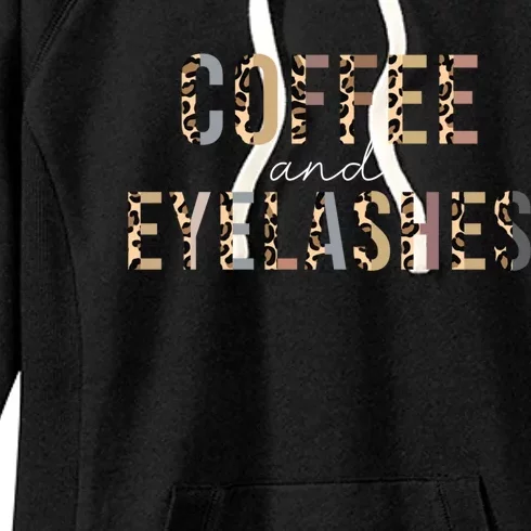 Coffee And Eyelashes Leopard Lash Artist Lash Tech Gift Women's Fleece Hoodie