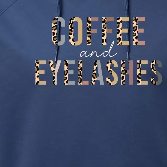 Coffee And Eyelashes Leopard Lash Artist Lash Tech Gift Performance Fleece Hoodie