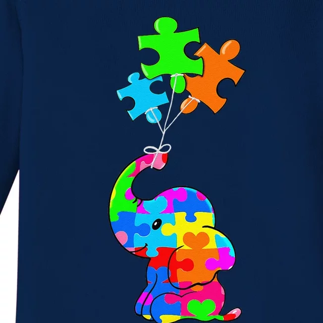 Cute Autism Elephant Autism Awareness Autistic Baby Long Sleeve Bodysuit