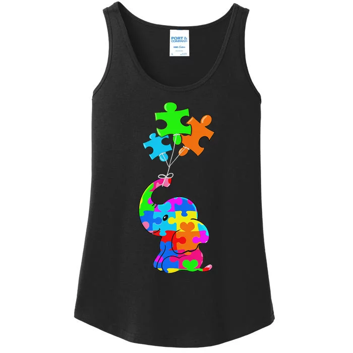 Cute Autism Elephant Autism Awareness Autistic Ladies Essential Tank