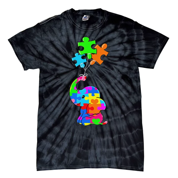 Cute Autism Elephant Autism Awareness Autistic Tie-Dye T-Shirt