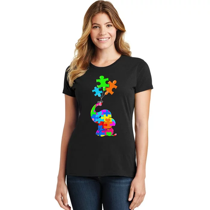 Cute Autism Elephant Autism Awareness Autistic Women's T-Shirt