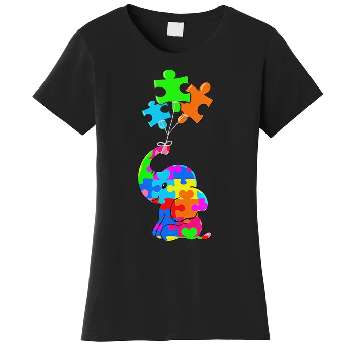 Cute Autism Elephant Autism Awareness Autistic Women's T-Shirt