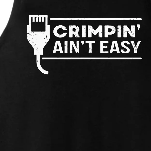 Crimpin Aint Easy Software Developer Pun It Ladies Tri-Blend Wicking Tank