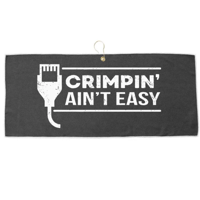 Crimpin Aint Easy Software Developer Pun It Large Microfiber Waffle Golf Towel