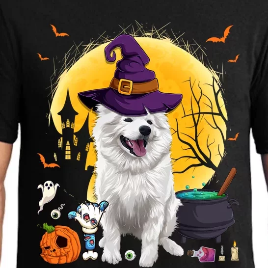 Cute American Eskimo Witch Pumpkin Halloween Dog Lover Gift Pajama Set