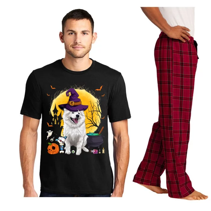 Cute American Eskimo Witch Pumpkin Halloween Dog Lover Gift Pajama Set