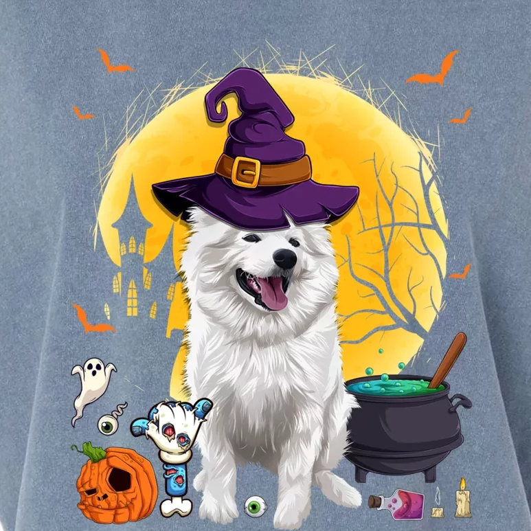 Cute American Eskimo Witch Pumpkin Halloween Dog Lover Gift Garment-Dyed Women's Muscle Tee