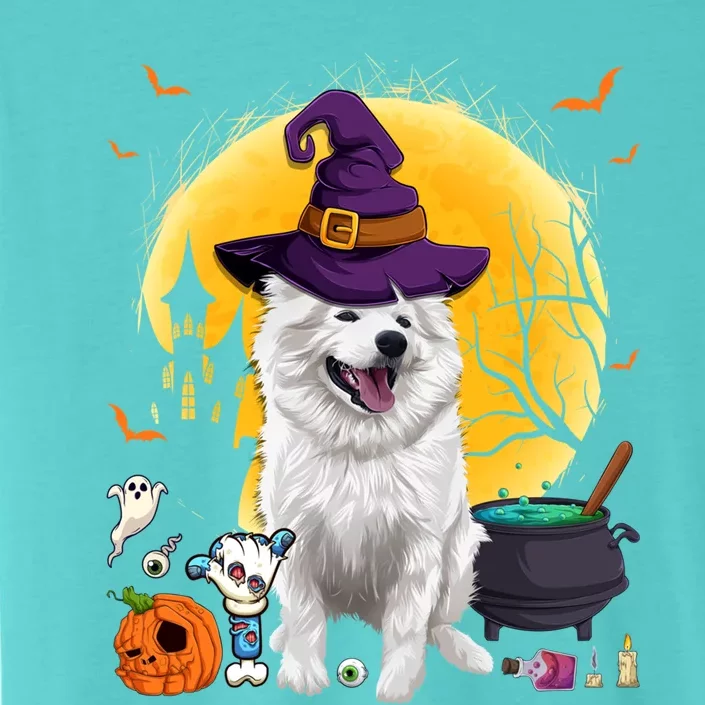 Cute American Eskimo Witch Pumpkin Halloween Dog Lover Gift ChromaSoft Performance T-Shirt