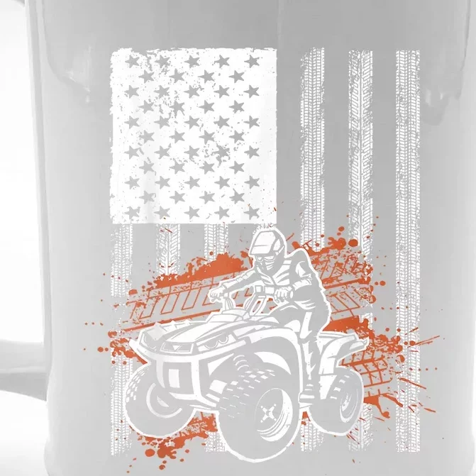 Cool ATV For Adult Quad Racing Squad USA Flag 4 Wheeler Front & Back Beer Stein