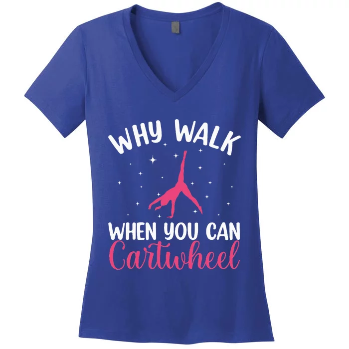 Cartwheel Art For Gymnast Gymnastics Tumbling Women's V-Neck T-Shirt