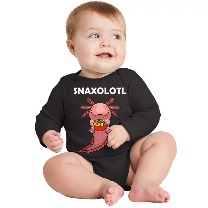 Cool Axolotl For Men Women Snack Mexican Salamander Biology Baby Long Sleeve Bodysuit