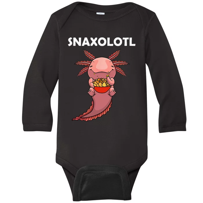 Cool Axolotl For Men Women Snack Mexican Salamander Biology Baby Long Sleeve Bodysuit