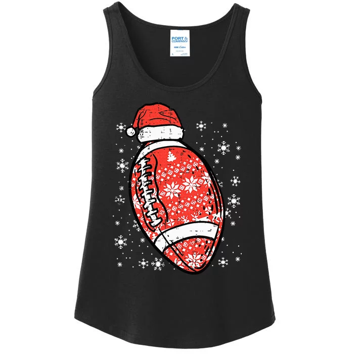 Christmas American Football Santa Xmas Sports Ladies Essential Tank