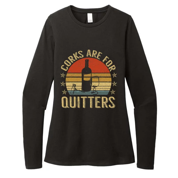 Corks Are For Quitters Wine Liquor Lover Funny Drinking Team Womens CVC Long Sleeve Shirt