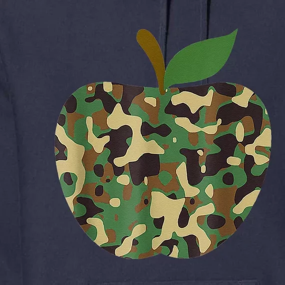 Camo Apple First Day Of School Teaching Team Premium Hoodie