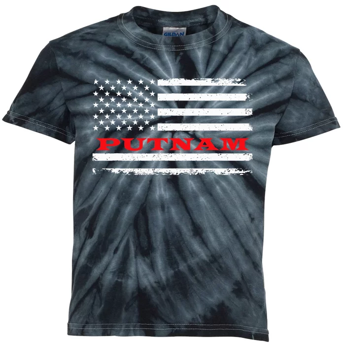 Connecticut American Flag Putnam Usa Patriotic Souvenir Kids Tie-Dye T-Shirt