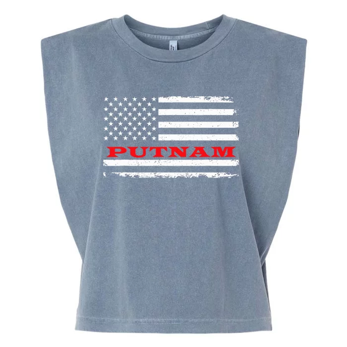 Connecticut American Flag Putnam Usa Patriotic Souvenir Garment-Dyed Women's Muscle Tee