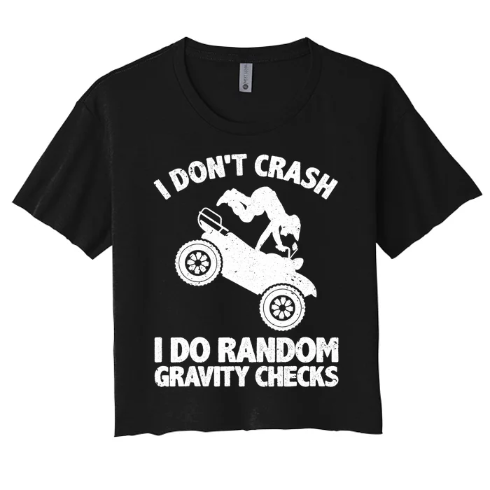 Cool ATV For Adult 4 Wheeler Quad Racing Offroad Biking Women's Crop Top Tee