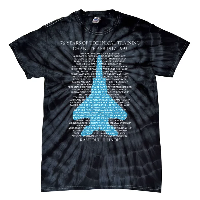 Chanute Afb F15 Eagletshirt Rantoul Illinois Tie-Dye T-Shirt