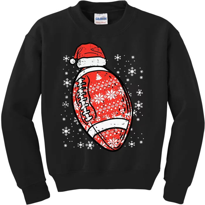 Christmas American Football Santa Xmas Sports Kids Kids Sweatshirt