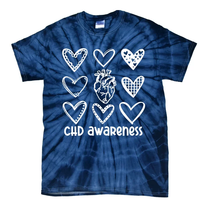 Chd Awareness For Heart Disease Month Awareness Tie-Dye T-Shirt