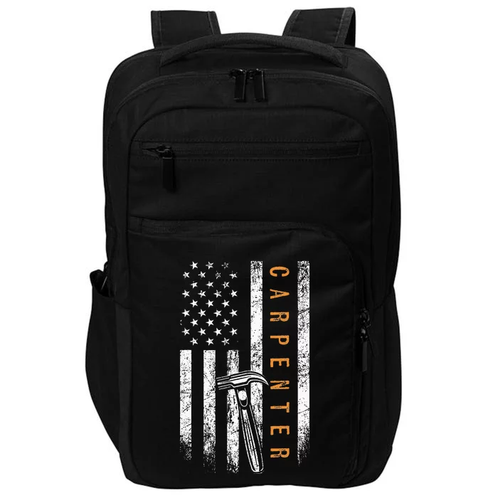 Carpenter American Flag Design Woodworking Carpentry Impact Tech Backpack