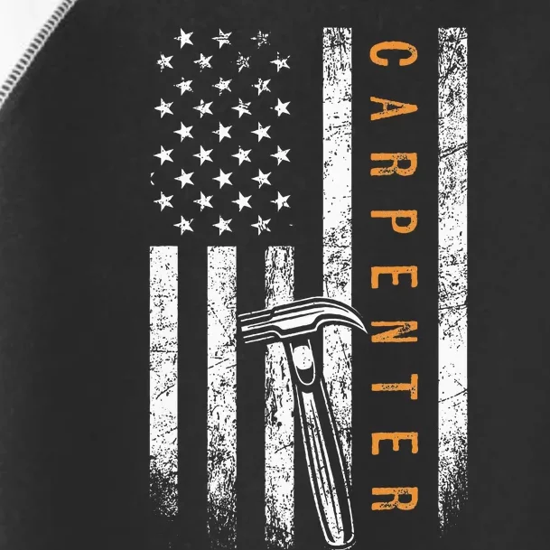 Carpenter American Flag Design Woodworking Carpentry Toddler Fine Jersey T-Shirt