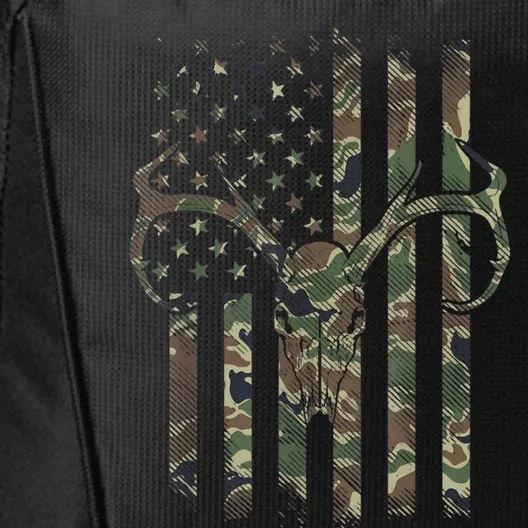 Camo American Flag Deer Hunter Hunting Gift City Backpack