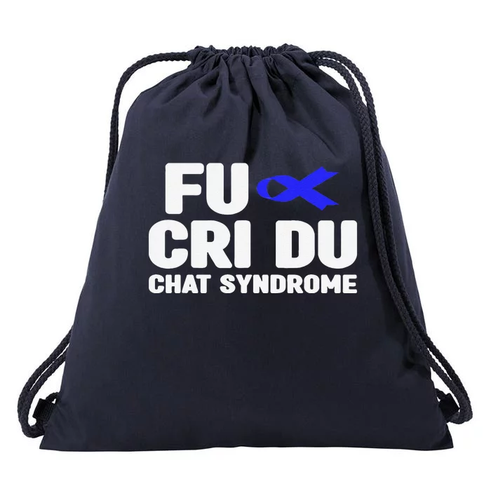 Cdc Awareness Fu Cri Du Chat Syndrome Awareness Drawstring Bag