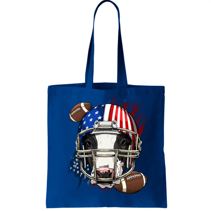 Cow American Football Cow Lovers Usa Flag Gift Tote Bag