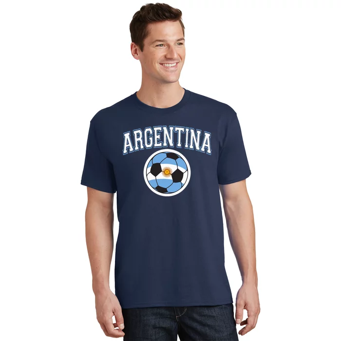 Cool Argentina Flag With Soccer Ball T-Shirt