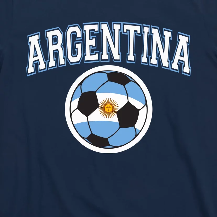 Cool Argentina Flag With Soccer Ball T-Shirt